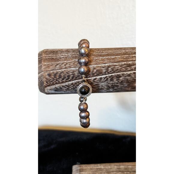 Natural Freshwater Pearl Bracelet W/ Slide In Fancy Clasp - Picture 9 of 9